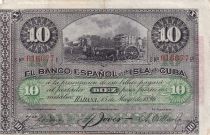 Cuba 10 Pesos - Harvesting sugar cane Overprint PLATA - 1896