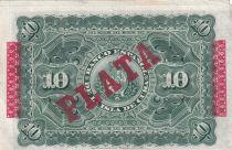 Cuba 10 Pesos - Harvesting sugar cane Overprint PLATA - 1896