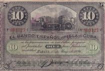 Cuba 10 Pesos - Harvesting sugar cane Overprint PLATA - 1896