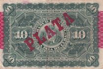 Cuba 10 Pesos - Harvesting sugar cane Overprint PLATA - 1896