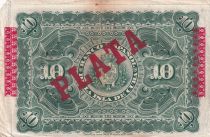 Cuba 10 Pesos 1896 - Harvesting sugar cane Overprint PLATA - 1896