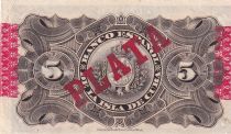 Cuba 5 Pesos - Woman, boats - Overprinted Plata - 1896 - P.48b