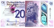 Ecosse 20 Pounds Robert The Bruce - Clydesdale Bank - Polymer 2019 (2020) - Neuf