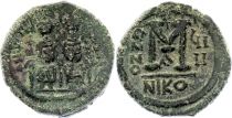 Empire Byzantin Justin II - Follis, avec Sophie - 573 / 574 Nicomédie