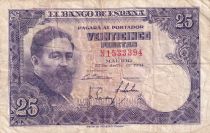 Espagne 25 Pesetas Isaac Albeniz - 1954 Série N