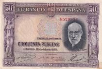 Espagne 50 Pesetas - Santiago Ramon y Cajal - 1935 - TTB - P.88