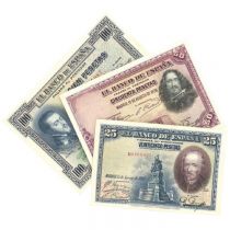 Espagne Lot de 3 billets ESPAGNE - Millésimes variés (1920-1930)