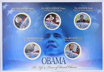 Etats Unis d\'Amérique Coffret 5 Quarters Dorés couleur Barack Obama