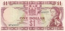 Fiji 1 Dollar - Elizabeth II - 1974 - Serial A/7