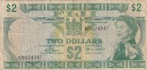 Fiji 2 DollarS - Elizabeth II - 1974 - Serial A/9