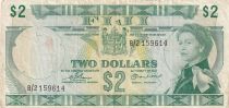 Fiji 2 DollarS - Elizabeth II - 1974 - Serial B/2
