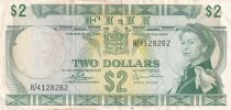 Fiji 2 DollarS - Elizabeth II - 1974 - Serial B/4