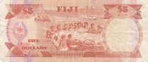 Fiji 5 dollars - Elisabeth II - Fidjiens - Serial  B - 1992