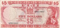 Fiji 5 Dollars - Elizabeth II - 1974 - Serial A/4