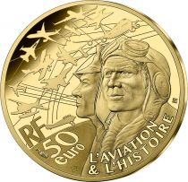 France - Monnaie de Paris Alpha Jet et Patrouille de France - 50 Euros Or (1/4 Oz) BE 2021 FRANCE (MDP)