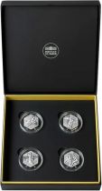 France - Monnaie de Paris Coffret de 4 X 10 Euros Argent BE 2024 - Jeux Olympiques PARIS 2024 - pièce hexagonale