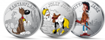 France - Monnaie de Paris LOT n°1 - 3 X mini-médaille 75 ans de Lucky Luke 2021 par La Monnaie de Paris