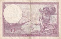 France  5 Francs - Modified helmeted woman - 17.08.1939 - Serial D.60933