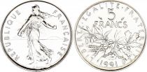 France  5 Francs Woman sowing seed 1991 - BU - medal striking