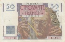 France  50 Francs - Le Verrier - 03-11-1949 - Serial T.144