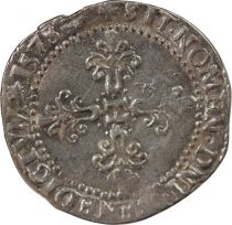 France  HENRI III - 1/2 FRANC WITH FLAT COLLAR 1578  H LA ROCHELLE