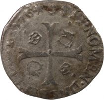 France  HENRY III - DOUZAIN OF THE DAUPHINE WITH TWO CROWNED H 1576