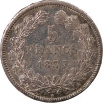 France  Louis Philippe Ier - 5 Francs Argent 1837 A Paris \ Type Domard, Tr Relief\ 