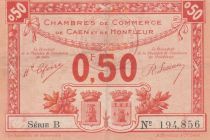 France 0.5 Franc - Honfleur and Caen Chamber of Commerce - 1920 - Serial B