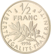 France 1/2 Franc BE Semeuse 1996