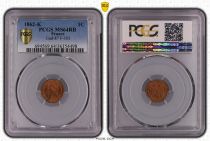 France 1 Centime Napoleon III - Laureate Head -1862 K - PCGS MS 64