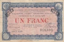 France 1 franc - Chambre de commerce de Auxerre - Serial 125 - 1920