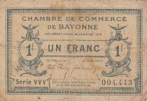 France 1 Franc - Chambre de commerce de Bayonne - 1915 - TB