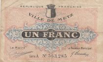 France 1 franc - Chambre de commerce de Metz - Serial A - 1918