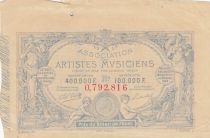 France 1 franc - Musicians\' association lottery - 1884 - VF