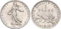 France 1 Franc - Sower - 1916 - Silver