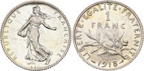 France 1 Franc - Sower - 1918 - Silver