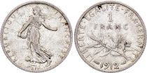 France 1 Franc - Sower- 1912 - Silver