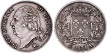 France 1 Franc Louis XVIII - 1824 A Paris - Silver