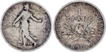 France 1 Franc Semeuse - 1901 - Argent