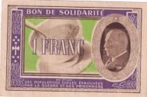 France 1 Franc Solidarity Bond - 1941-1942 - Serial B