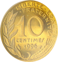 France 10 Centimes BE Marianne 1996