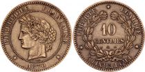 France 10 Centimes Cérès - Gouvernement Défense Nationale - 1870 Petit A Paris