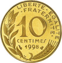 France 10 centimes Marianne - 1998 - BE