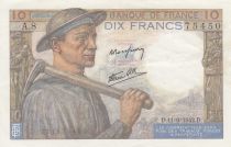 France 10 Francs - Miner - 11-06-1942 - Serial A.8