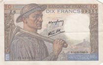 France 10 Francs - Miner - 11-06-1942 - Serial Z.6