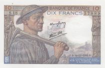 France 10 Francs - Miner - 19-11-1942 - Serial S.18