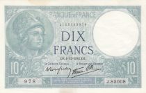 France 10 Francs - Minerva -  04-12-1941 - Serial J.85008