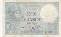 France 10 Francs - Minerva - 02-02-1939 - Serial W.68750