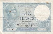 France 10 Francs - Minerva - 07-09-1939 - Serial Z.71224