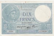 France 10 Francs - Minerva - 14-11-1940 - Serial U.79720